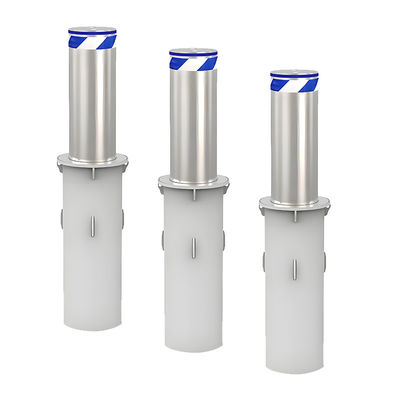 Düşman araç azaltma (HVM) fırçalanmış paslanmaz çelik LED şeridi Otomatik Hidrolik Bollard