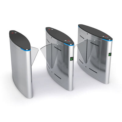 SS304 RFID parmak izi yüz doğrulama ve 30 kişi / dakikalık trafik hızı ile Malzeme Flap Bariyer Kapısı