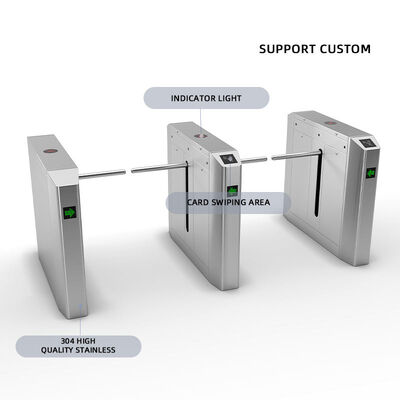 IP55 RFID Güvenlik Kapısı Erişim Kontrolü Çift Moter Köprü Açılan Kol Turnike