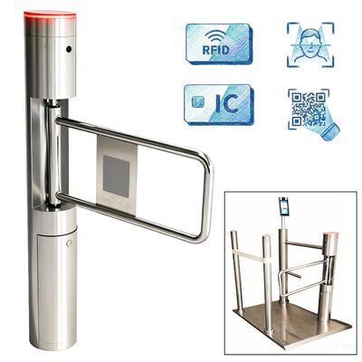 Yüz tanıma ve sıcaklık ölçümü ile SS304 Çerçeve Brushless Motor Swing Barrier Gate